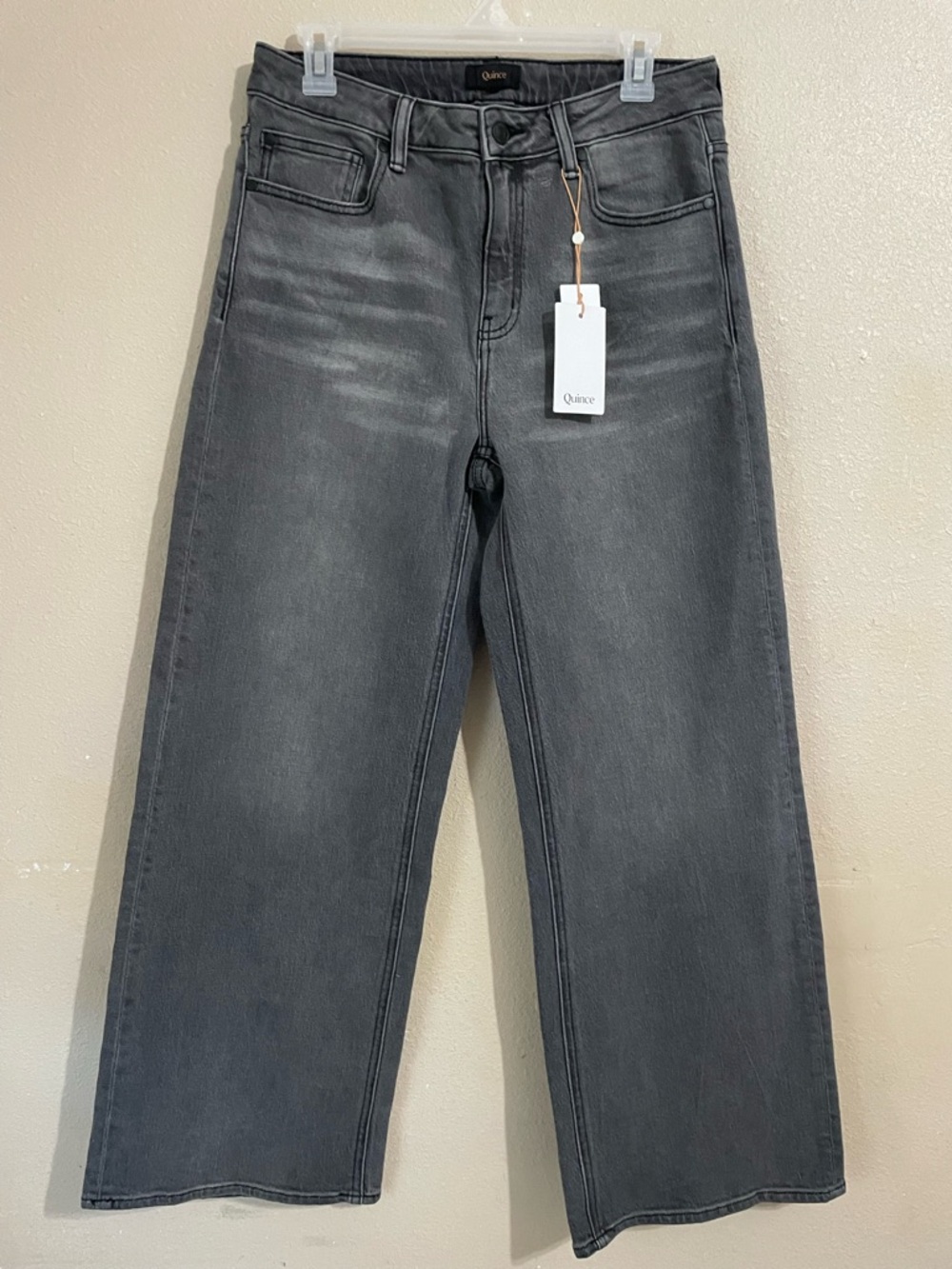 Quince Bella Stretch Relaxed Straight Jeans in Stonewashed Grey Size 30 - Picture 3 of 8